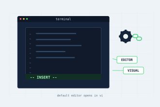 Set vi as the default editor in Ubuntu — a terminal opening the vim editor